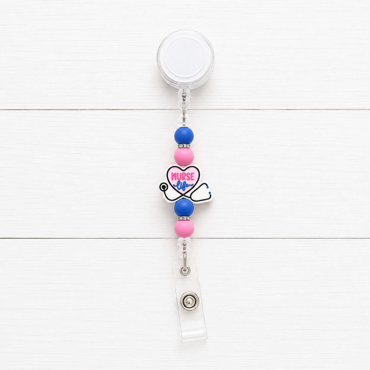 Nurse Life Beaded Badge Reel