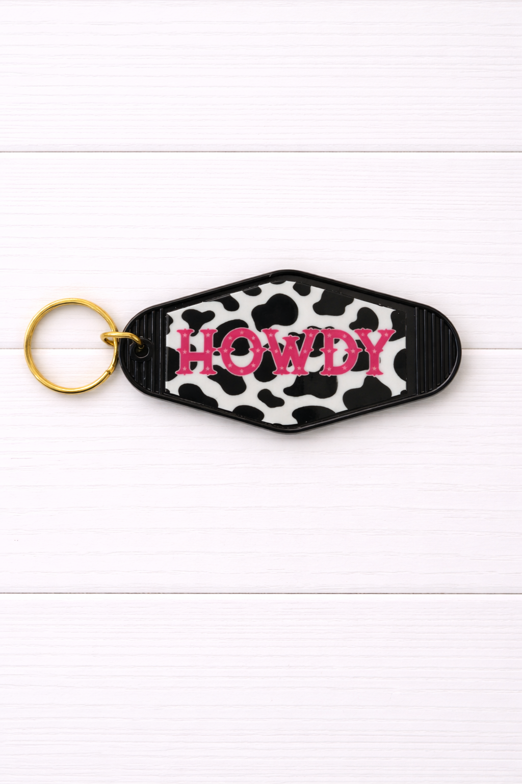 Howdy Cow Print Key Chain/ Bag Charm
