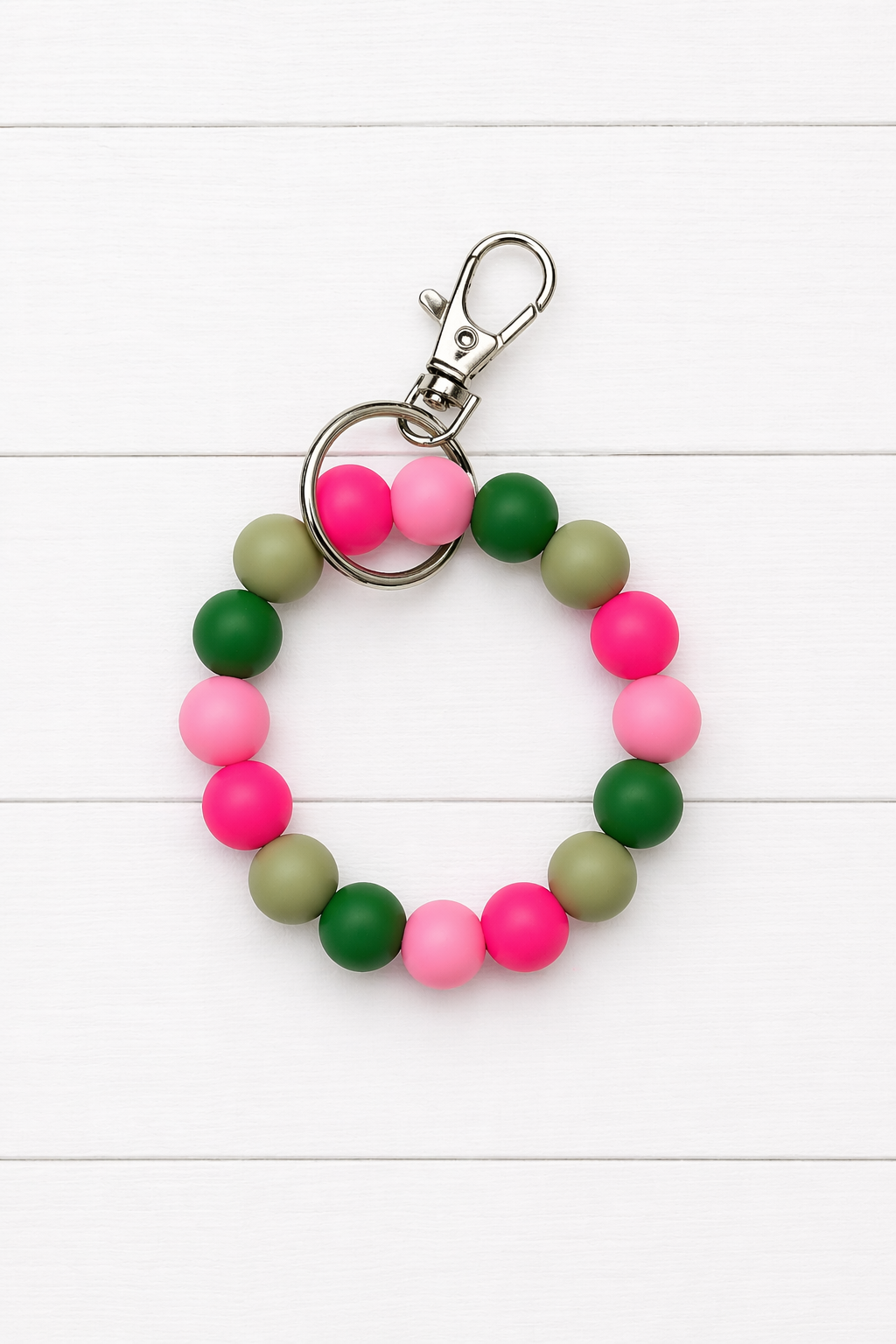 Blush Meadow Beaded Keychain Wrislet