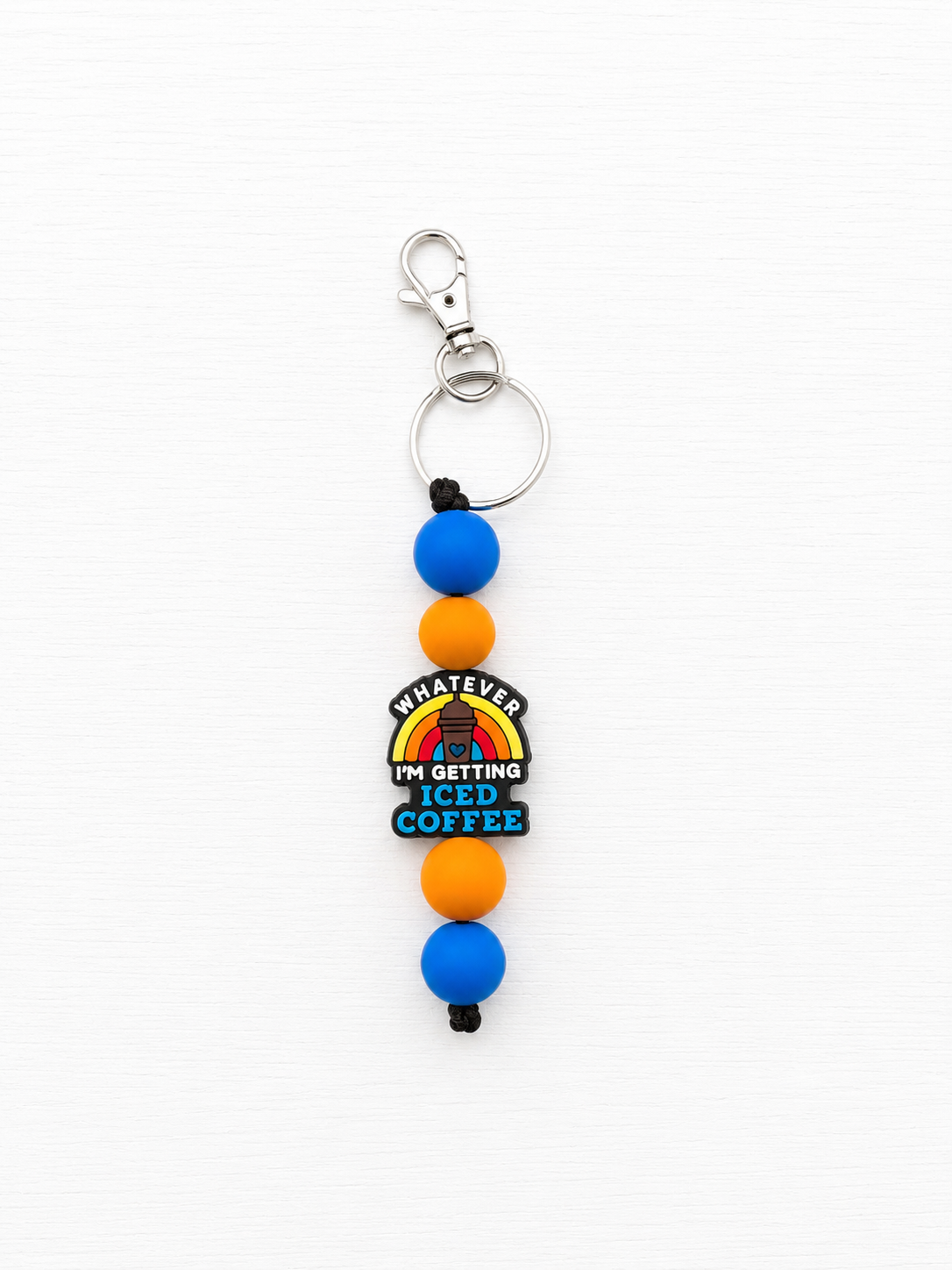 Whatever I’m Getting Iced Coffee Beaded Keychain/ Bag Charm