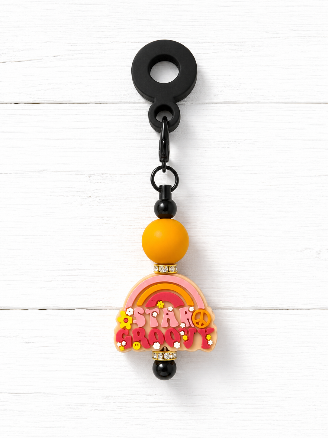Stay Groovy Beaded Cup Straw Charm