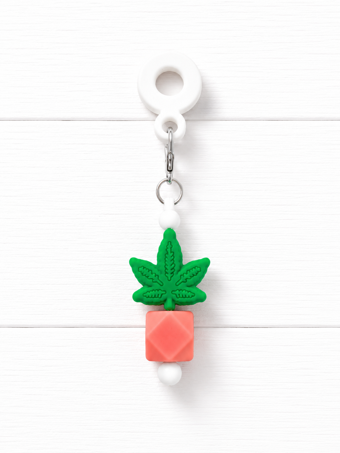 Coral leaf Beaded Cup Straw Charm