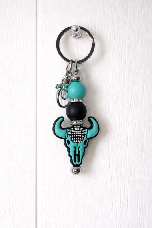 Western Bullskull Beaded Keychain/ Bag Charm