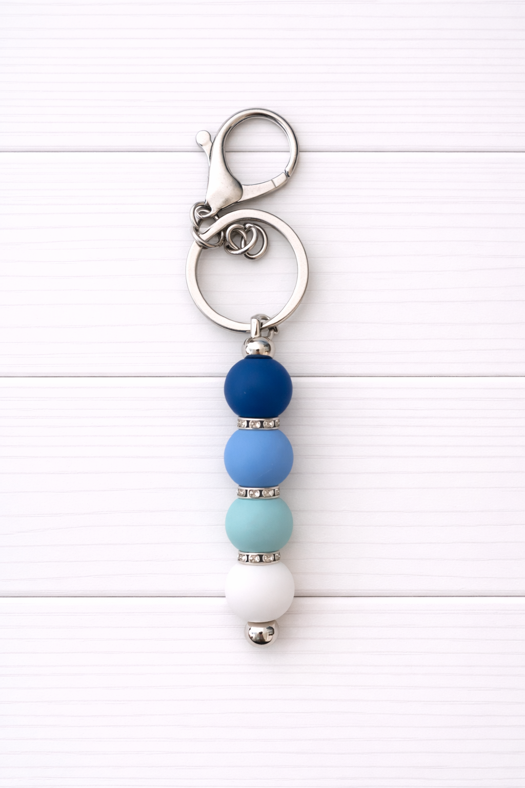 Blue Ombré Beaded Keychain/ Bag Charm
