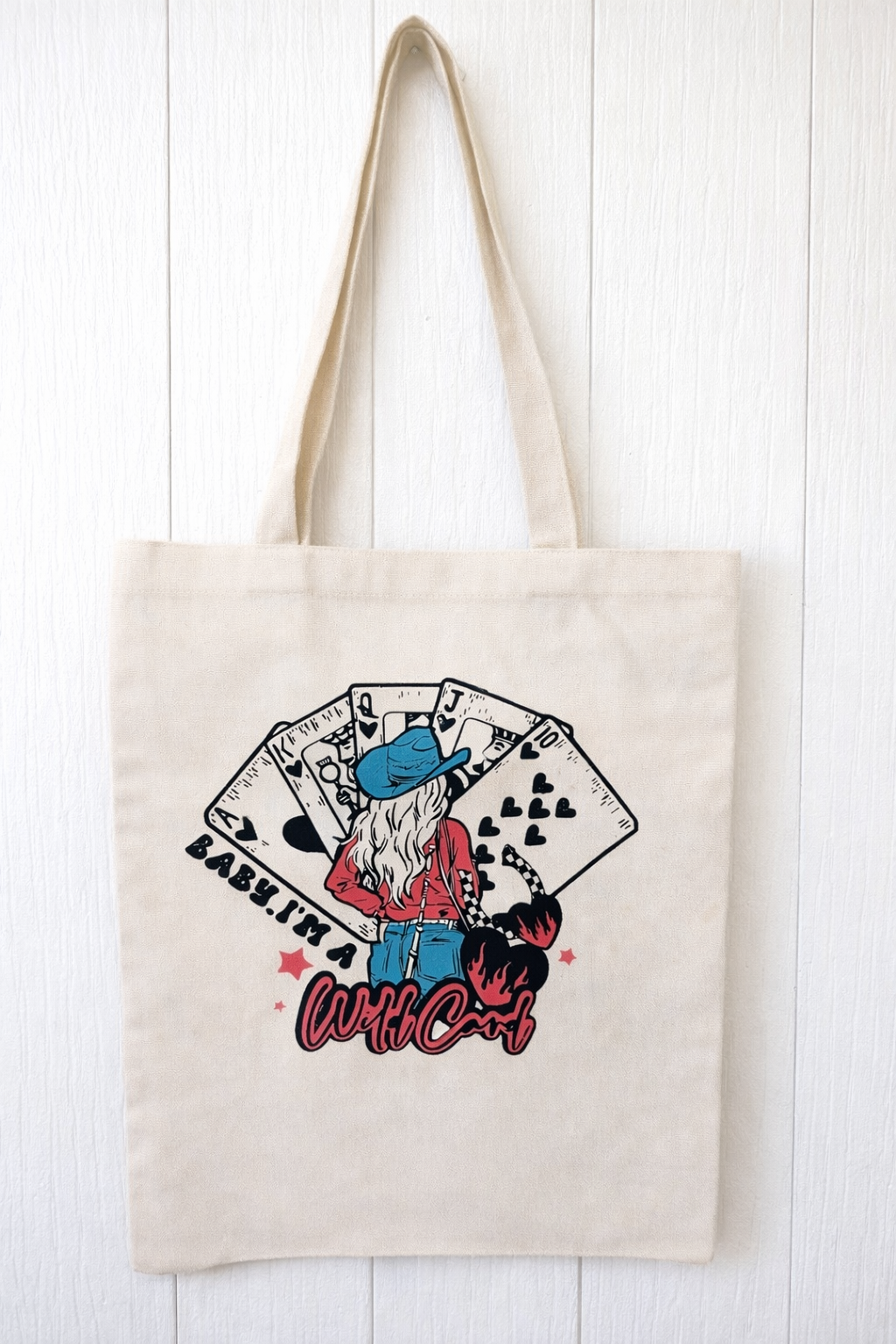 Wild Card Cowgirl Tote Bag