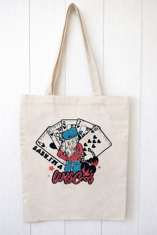 Wild Card Cowgirl Tote Bag