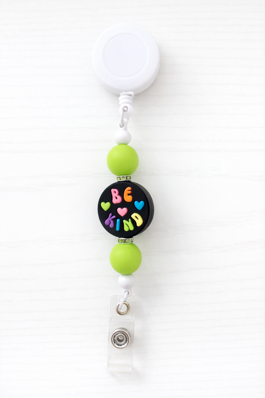 “Be kind” Beaded Badge Reel
