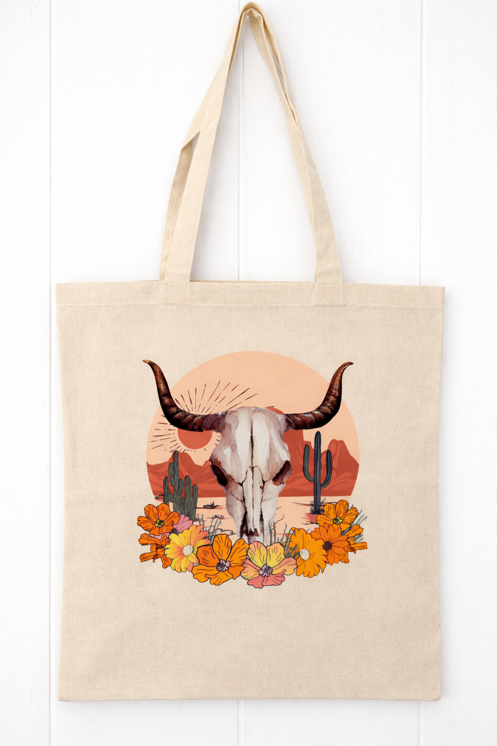 Longhorn Desert Tote Bag