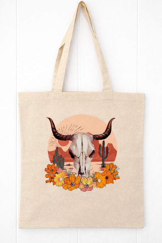 Longhorn Desert Tote Bag