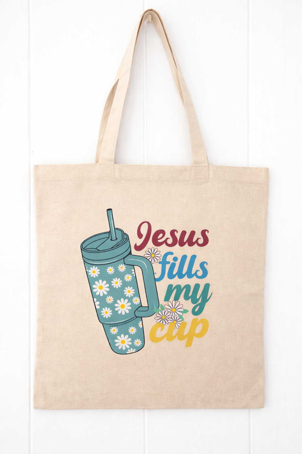 “Jesus Fills My Cup” Tote Bag