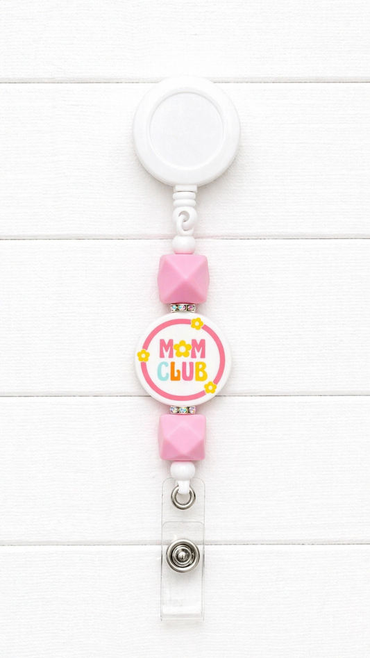 Mom Club Beaded Badge Reel