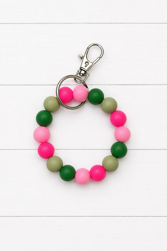 Blush Meadow Beaded Keychain Wrislet