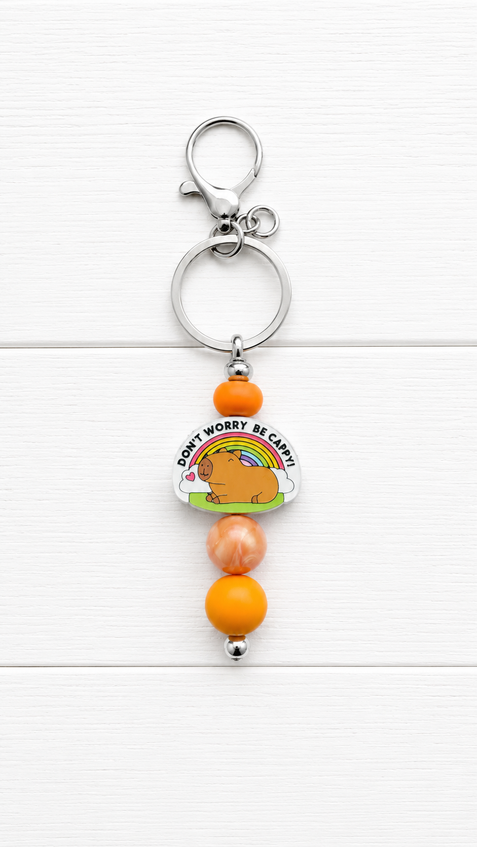 Don’t Worry Be Cappy Beaded Keychain/ Bag Charm