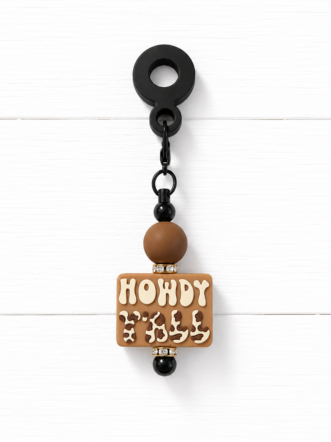Howdy Yall Beaded Cup Straw Charm