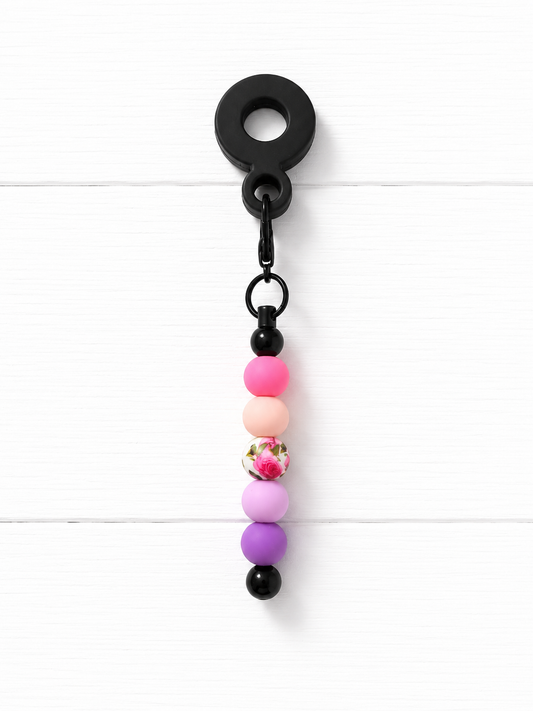 Floral Beaded Cup Straw Charm