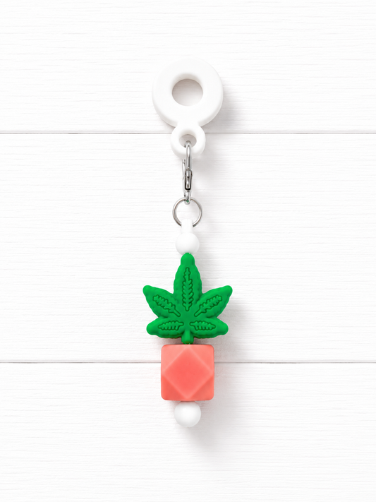 Coral leaf Beaded Cup Straw Charm