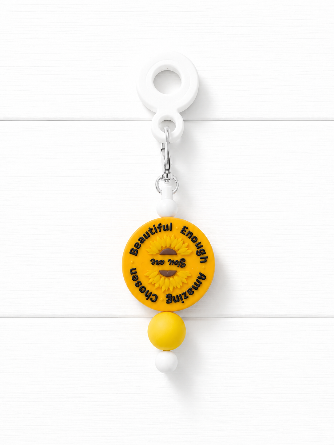 You Are Enough Beaded Cup Straw Charm