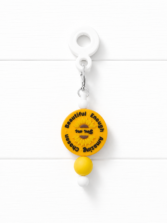 You Are Enough Beaded Cup Straw Charm